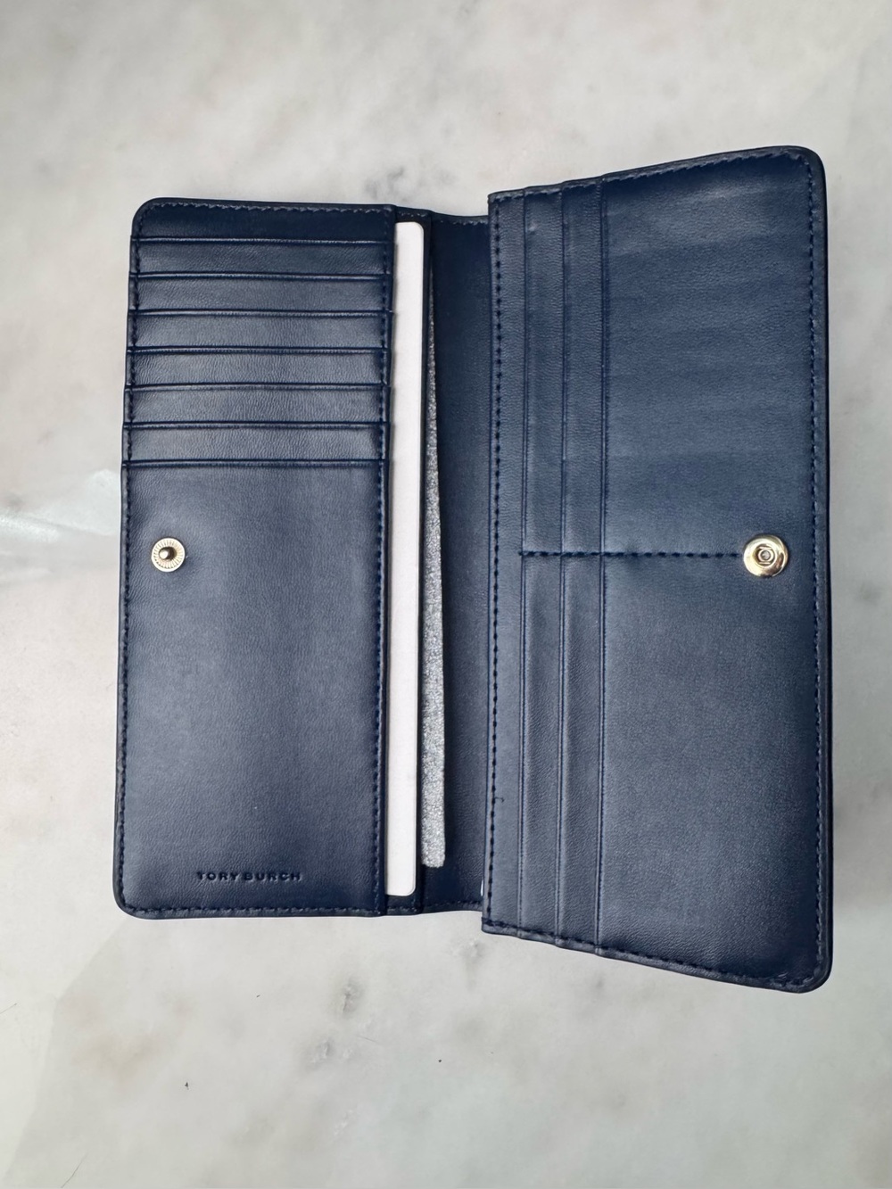 NEW Tory Burch Robinson Slim Black Wallet - Picture 3 of 4